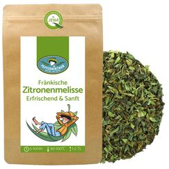 Fränkische Zitronenmelisse 60g - Aromatischer Kräutertee aus deutschem Anbau - Ganze Blätter - Durstlöscher mit Zitronennote - PEPPERMINTMAN