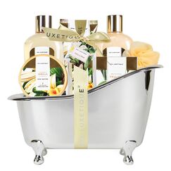 SPA LUXETIQUE Bade Geschenkset, 8tlg Vanilleduft Beauty Set für Frauen, Geburtstagsgeschenk Spa Set Damen mit Deko Badewanne, Wellness Set für Frauen, Weihnachtsgeschenke, Muttertagsgeschenk