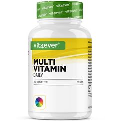 vit4ever Multivitamin Daily - 450 Tabletten mit Bioaktiv-Formen - 15 Monate Vorrat - Wertvolle Mineralien & alle A-Z Vitamine - Vegan