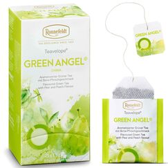 Ronnefeldt Teavelope Green Angel, Aromatisierter Grüner Tee mit Birne-Pfirsichgeschmack, Bio-Qualität, Teebeutel (25 x 1,5 g)
