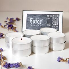 HOFER MAXI TEELICHTER 120 Stk. - bis zu 10 Stunden Brenndauer - Das Original | große XXL Teelichter - Großpackung - lange Brenndauer, ohne Duft | Kerzen zum Dekorieren, Feiern, Genießen, Entspannen