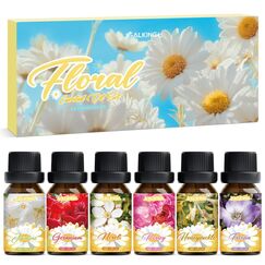 SALKING Blume Ätherische Öle Set, Aromatherapie Duftöl GeschenkSet, Duftöle für Diffuser Luftbefeuchter,6x10 ml Jasmin, Geranie, Neroli, Freesie, Geißblatt und Pfingstrose