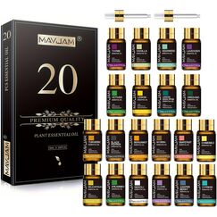 MAYJAM Ätherische Öle Set 20Pcs, Ätherisches Öl Geschenk Set für Diffusor, Luftbefeuchter - Lavendel, Vanille, Gewürznelke, Zeder, Neroli, Grüne Minze, Zitronen-Eukalyptus, Kurkuma und Mehr