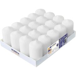Horeca Candles - Stumpenkerzen - Weiß - Ø 4 x 7 cm - 120er Set Blockkerzen - Lange Brenndauer 12 Stunden - Ohne Duft - Kerzen für Haushalt, Feiern und Gastronomie