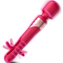 Dildo Vibrator Sex Spielzeug für die Frau, Vibration für Frauen Vibratorensets für Frauen Klitoris Sexspielzeug,Sex Toyset für Woman mit 10 * 7 Modus Paar-Vibratoren, Prostata Massagestab (Rot)