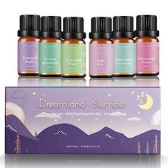 Wecona Ätherische Öle Set – 6x10ml Duftöle für Diffuser & Zuhause mit Tranquil Night, Peaceful Night, Nighttime Harmony, Vetiver Harmony, Sage Joy & Geranium Peace – Aromaöl Geschenkset