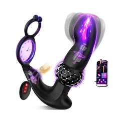 Upgraded AI-sync Analvibratoren für Mann Prostata Stimulation Männer, 30°Aufwärtsdesign Diamantartiger Analplug für Männer mit Dual Penisring, Vibratorensets Sex Spielzeug Anal Vibrator mit 7+7 Modi
