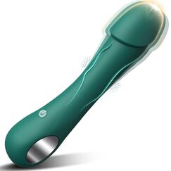 Silikon Klassische Vibrator Vibration für Frauen Sexspielzeug Vibratoren für sie Klitoris Leise, Sex Toys Realistische Dildo Analvibrator für Paare mit 10 Modi G-Punkt Vibrators (Kieferngrün)