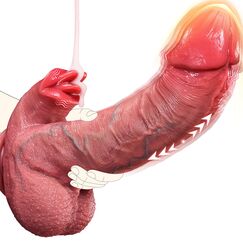 Dildo Vibrator Sex Spielzeug für Die Frau, 25.8cm Big Thick Realistische Dildo Vibration für Frauen mit 7 Schüben &10 Vibrations &Heiz &10 Leck Modi, Saugnapf Dildos für Paare G-Punkt Anale Penis