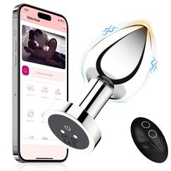 Metall Anal Vibrator Analplug mit 10 Vibrationsmodi mit APP und Fernbedienung Buttplug Dildo Vibratorstarb Prostata Stimulator Vibratoren Sex Toys Sexspielzeug für Anfänger Männer Frauen Paare