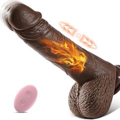 HIVEFUN Realistische Vibratoren Dildo, 21cm Diloschwanz für Frauen Vibration für Frauen Penis Vibrator, Dildos Sextoysets für Damen mit Stoßfunktion 360° Rotierender und 40 ℃ Heizung Dunkelbraun