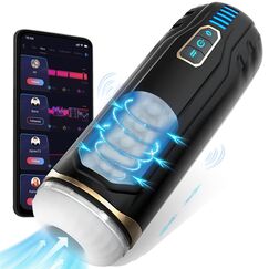Automatische 2-in-1-Masturbatoren für Männer, Sinloli APP-gesteuertes Sexspielzeug mit 10 Saug- und 10 Stoßvibrationen, 5,7-Zoll-3D-Spielzeug für Erwachsene mit extrem leisen, realistischen Ärmeln