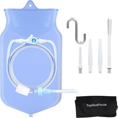 TopQuaFocus Klistierbeutel-Kit für die Darmreinigung Kaffee-Einlauf-Kit wiederverwendbar 2L klar Klistierbeutel 6,5 Fuß langer Silikonschlauch