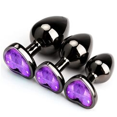 3-teiliges Set aus luxuriösem Metall-Button-Spielzeug, herzförmig, Anal-Trainer, Juwelen, Butt-Plug-Set, G-Punkt, Sexspielzeug, Gay-Anal-Plugs für Frauen, Männer, Sexgeschenke, Dinge für Paare, groß