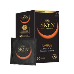 SKYN Large Kondome (50 Stück) | Skynfeel Latexfreie Kondome für Männer, Gefühlsecht Hauchzart, Extra Groß, XXL Grösse