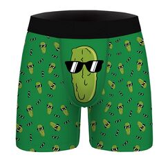 Aueyan Herren-Boxershorts, lustige Unterwäsche, lustiges Geschenk für Männer, kein Eingriff, 1 Stück, Gurke, X-Large