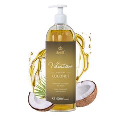 Vibratissimo Coconut 1000 ml Massageöl - Natürliche Entspannung mit KokosDuft - Hautpflege, Wellness, Exotischer Duft