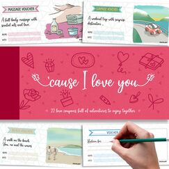PACKLIST® Couple's Voucher Book, Date Night Ideas with 22 Gift Vouchers for Your Partner - Romantic Adventures, 6 Blank Customizable Gift Coupons - For Couples Who Love Life!