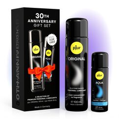 pjur ORIGINAL 100ml + AQUA 30ml - limitiertes Geschenkset zum Verwöhnen - mit Gleitgel auf Silikon- und Wasserbasis - für Massage, Intimität & langanhaltende Gleitfähigkeit