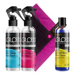 Latex Pflege Politur & Latexanziehhilfe & Latex Waschmittel im 4er Set