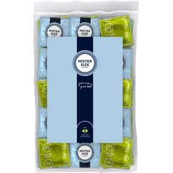 MISTER SIZE Kondome gefühlsecht hauchzart 49mm im 100er Pack/extra dünn, extra fein, extra feucht/aus 100% Naturkautschuk-Latex in deiner Größe S/natural feeling 100er Beutel