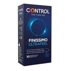 Control Ultrafeel-Kondome. Packung mit 10 ultradünnen Kondomen, maximale Empfindlichkeit, geschmiert, sicherer Sex. Genießen Sie Perfect-Fit-Kondome für eine sichere Beziehung.