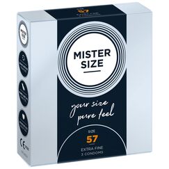 MISTER SIZE Kondome gefühlsecht hauchzart 57mm im 3er Pack/extra dünn, extra fein, extra feucht/aus 100% Naturkautschuk-Latex in deiner Größe L - XL/natural feeling 3er Packung