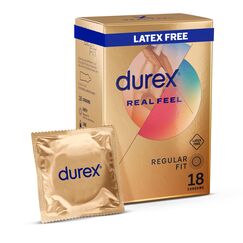 Durex Gefühlsechte Kondome, latexfrei, normale Passform, 18 Stück