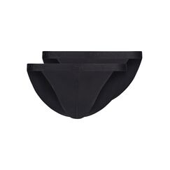 Skiny Herren Tanga Cotton Rib G-String, Schwarz (080693), M (2er Pack)