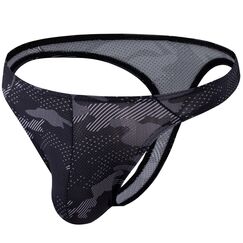Summer Code Herren G String Tanga Männer Low Rise Micro Mesh Tanga Unterwäsche T-Back Unterhose mit Stretch, Schwarz, L