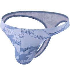 Summer Code Herren G String Tanga Männer Low Rise Micro Mesh Tanga Unterwäsche T-Back Unterhose mit Stretch, Blau, XXL