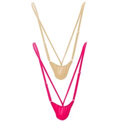 VemeFufu Sexy Herren String Borat Mankini Badeanzug Outfit für Männer Einheitsgröße, 2 Stück ( B. Rehbraun + B.Rot Rosa), One size