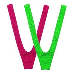 VemeFufu Sexy Herren String Borat Mankini Badeanzug, Outfit für Männer, Einheitsgröße, 2 Stück (A). Grün + A. Roserote), One size