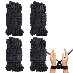 Bondage Seil, Weiches Bondageset BDSM Fesseln Rope, Schwarz Baumwollseil Fesseln Sexspielzeug für Paare Anfänger (Glänzendschwarz (Seide))