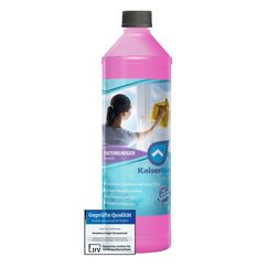 KaiserRein Fensterreiniger Konzentrat mit Lotuseffekt 1L - Professioneller Fensterreiniger für streifenfreien Glanz auf Glas, Fenstern und Spiegeln - Fenstersauger geeignet