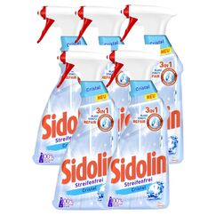 Sidolin Cristal, Glasreiniger 5xSprühflasche, für einen perfekten Glanz und gegen Mikrorisse (5x500ml)