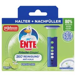 WC-Ente Frische-Siegel Starter-Set (inkl. 1 Nachfüller), körbchenloser WC-Reiniger, Limone Duft, 36 ml