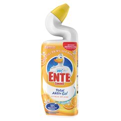 WC-Ente Total Aktiv Gel, Flüssiger WC Reiniger antibakteriell, Toilettenreiniger, Citrus Splash, 1er Pack (1 x 750 ml)