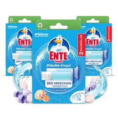 WC-Ente Frische-Siegel Nachfüller, körbchenloser WC-Reiniger, WC Duft, Ocean Wave, 3 x 2 Nachfüller (6 Stück)