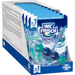 WC FRISCH Kraft Aktiv Blauspüler Ozeanfrische (10er Pack), WC Reiniger mit innovativer Geruchs-Stopp-Formel, Duftsteine für extra Frische und eine sichtbare Reinigung