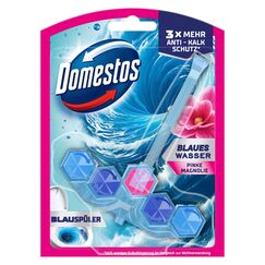 Domestos Power 5+ Aktiv Blauspüler Pinke Magnolie WC Reiniger mit Anti-Kalk Schutz für effektive WC Reinigung 48 g