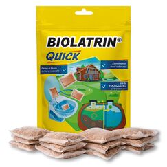 BIOLATRIN QUICK - Bioaktiven Klärgrube Behandlung - 1 Jahr Versorgung - 12 Beutel für 12 Monate - 400 g/570 ml - Klärgrubenbehandlung - Klärgruben zersetzer - Einfache Anwendung - Schnelle Ergebnisse