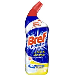 Bref Power WC-KraftGel 15x Effekt gegen Kalk und Urinstein, WC Reiniger für kraftvolle Reinigung, 750 ml