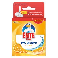 WC-Ente WC Active WC-Einhänger Nachfüller, Citrus, 2er Pack, (2 x 40g)