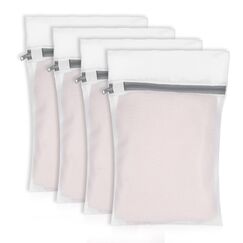 Tyqour 4 Stück Netz-Wäschesäcke, Empfindliche Wäschebeutel, Wäschesack 30 X 20cm Wäschenetz Klein für Feinwäsche, Wäschebeutel für Waschmaschine, Waschbeutel für Unterwäsche, Dessous