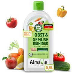 AlmaWin® Gemüse und Obst Reiniger [500ml] für schonende & effektive Reinigung für alle glatten Sorten - 100% natürlicher Obst Gemüse Reiniger befreit von unerwünschtem Schmutz - Fruit Cleaner