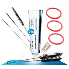 fancility® Zubehör Ersatzteile & Reinigungs-Set für Philips Kaffeevollautomaten 25g Silikonfett, 3 O-Ring Dichtungen für Brühgruppe Brüheinheit uvm. Saeco Latte go Spidem Gaggia etc. + 5 Bürsten