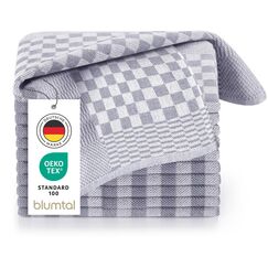 Blumtal Geschirrtücher Baumwolle 50x70 cm im 5er Set - Oeko-TEX zertifizierte Küchentücher - extrem saugstarke Geschirrhandtücher - Kitchen Towels waschbar bis 95 °C - Geschirrtücher Grau-Weiß Karo