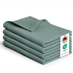Blumtal® Geschirrtücher 50x70 cm im 4er Set - Geschirrtücher Baumwolle 100% - Küchentücher bei 60 °C waschbar - Waffeltuch - Spül- & Geschirrtücher - Putzlappen Baumwolle - Geschirrhandtuch in grün