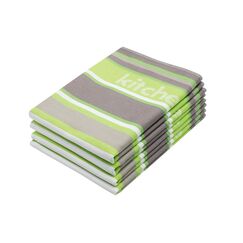 ZOLLNER 4er Set Geschirrtücher Baumwolle in 50x70 cm - saugstarke und langlebige Küchentücher - waschbar bis 60°C – in grün gestreift - Gastronomiequalität - Oeko Tex® Zertifiziert